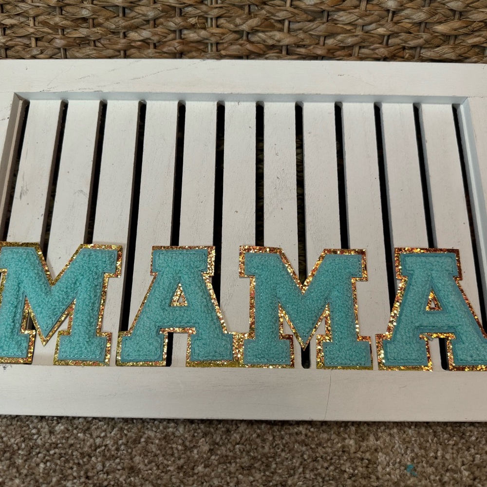MAMA iron on chenille letters